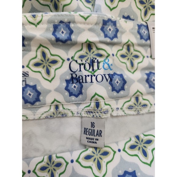 Croft & Barrow Effortless Stretch Capri Pants Womens 16 Light Blue Pull On NEW - Picture 2 of 6